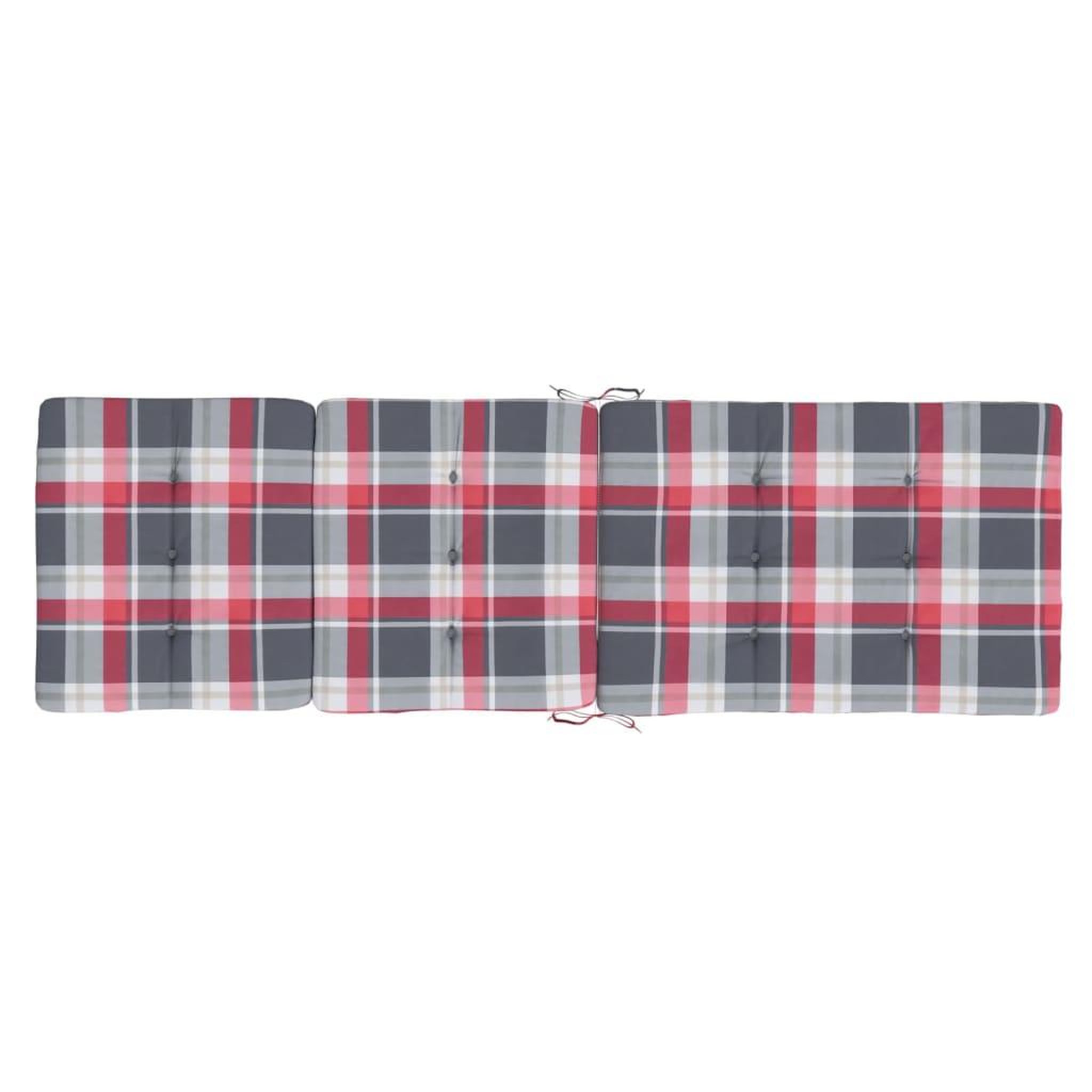 Voir la diapositive 5 : VIDAXL Coussins de chaise longue lot de 2 motif a carreaux rouges