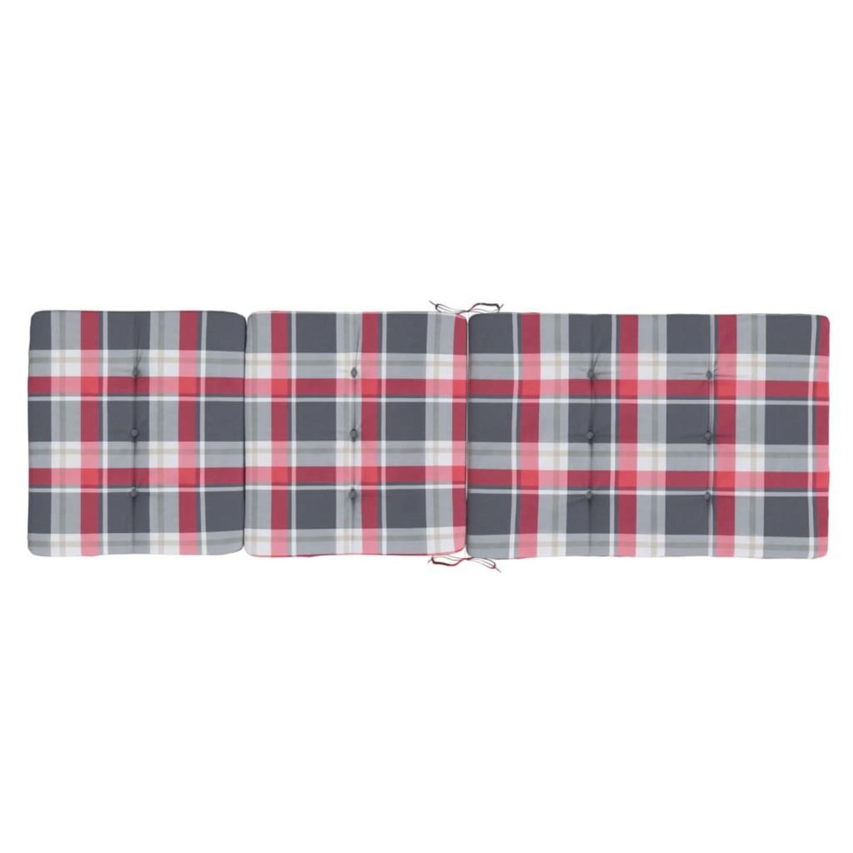 VIDAXL Coussins de chaise longue lot de 2 motif a carreaux rouges