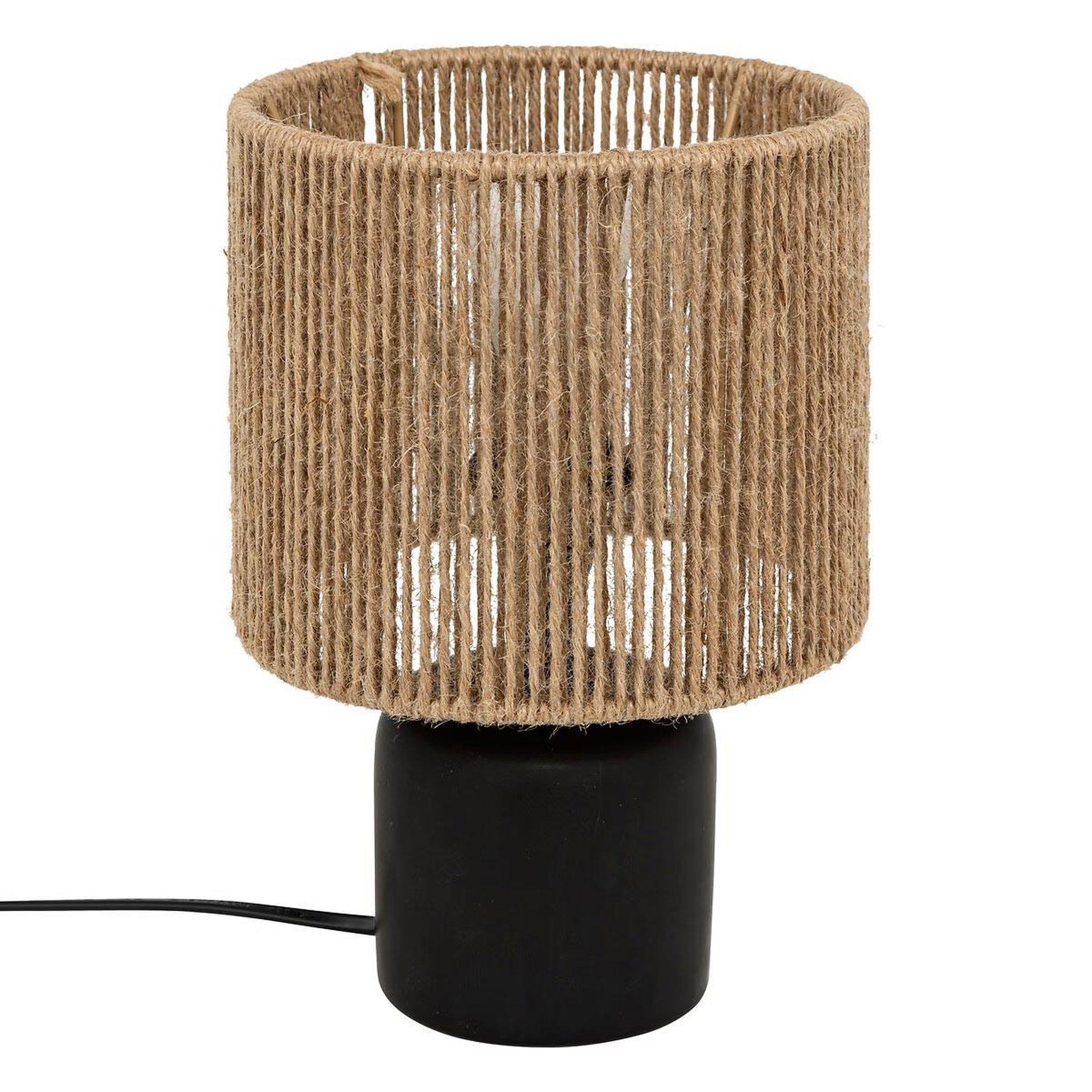 ATMOSPHERA Lampe à poser en céramique  koby  24cm noir & naturel