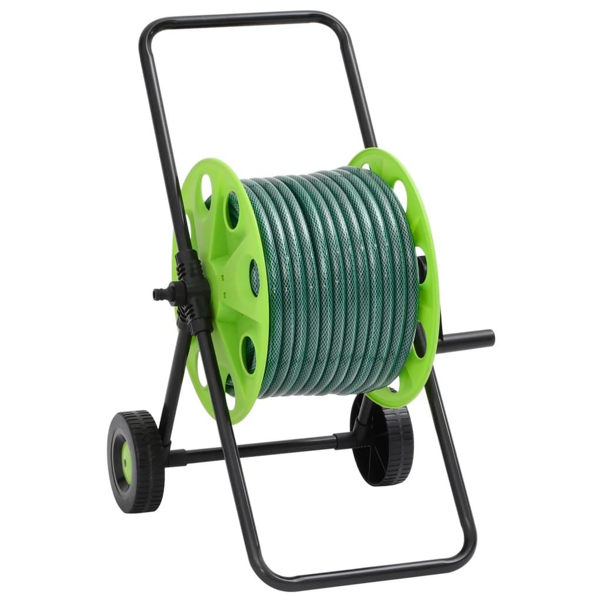 VIDAXL Chariot enrouleur vert avec tuyau de 50 m PVC