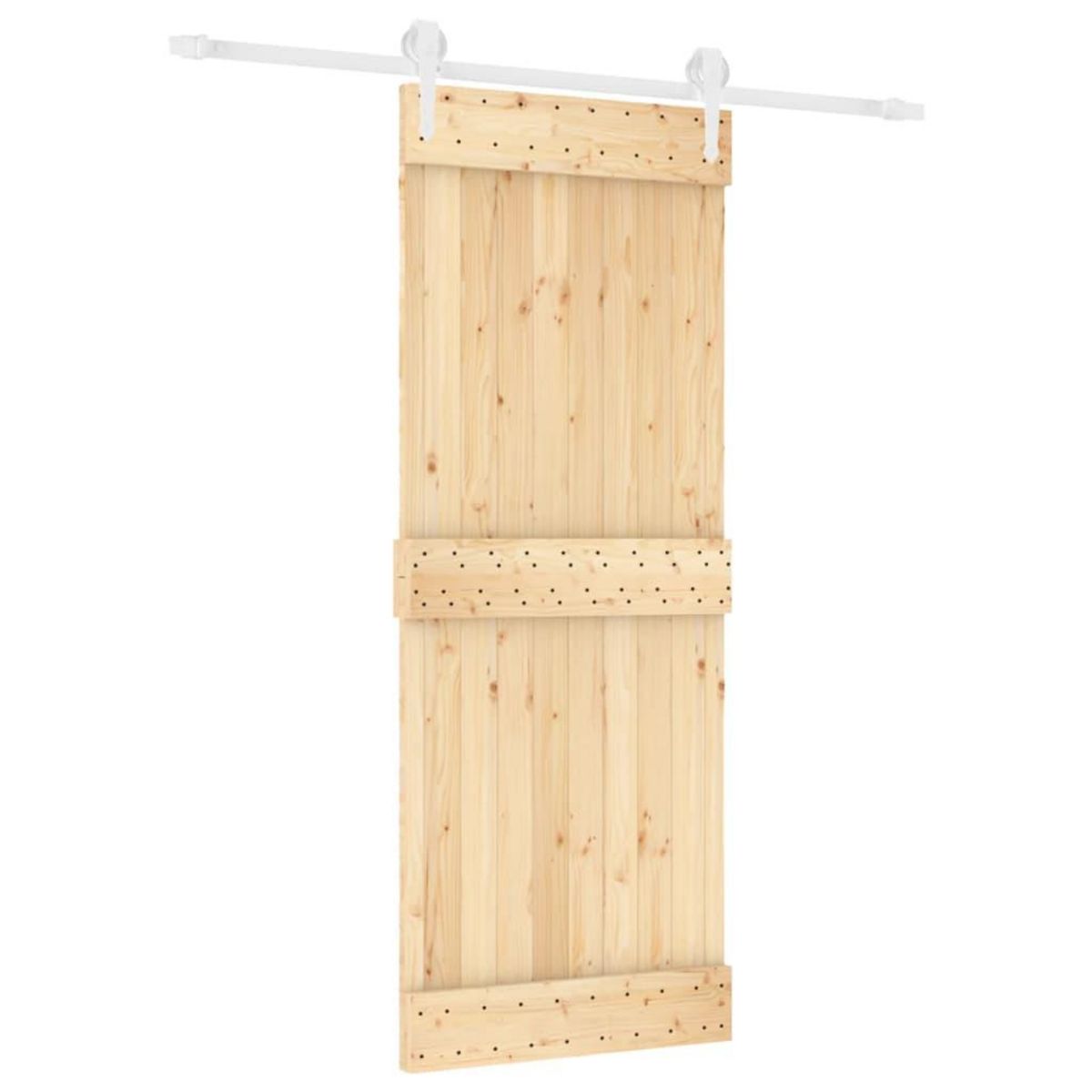 VIDAXL Porte coulissante et kit de quincaillerie 80x210 cm pin massif