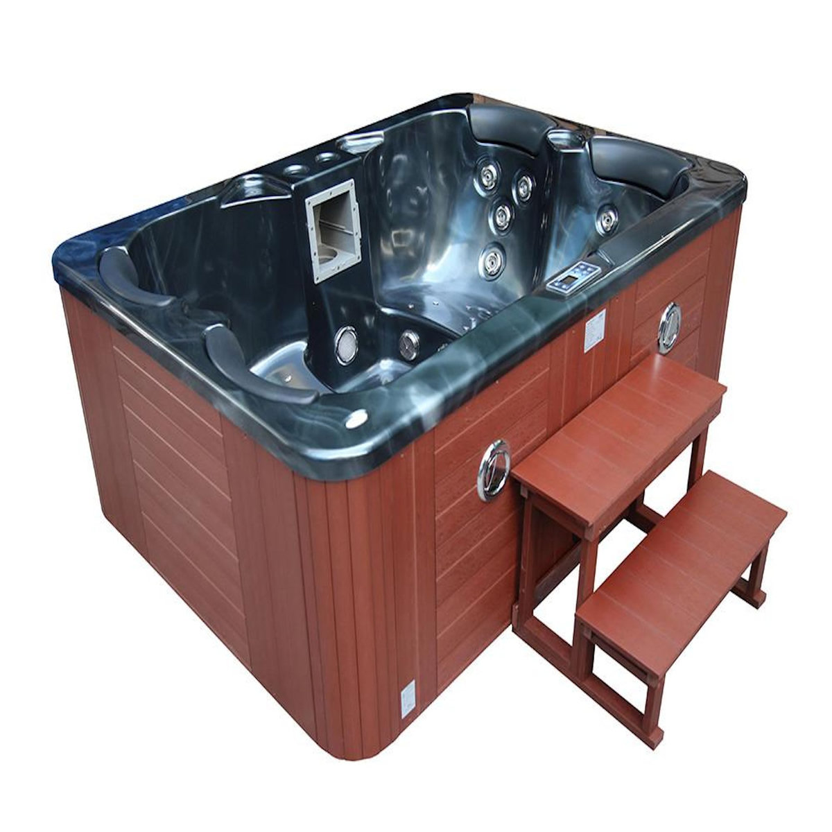 Habitat et Jardin Spa  Fidji  4 places - Cuve gris - système Balboa + station d'Iphone intégré - 210x152x81 cm