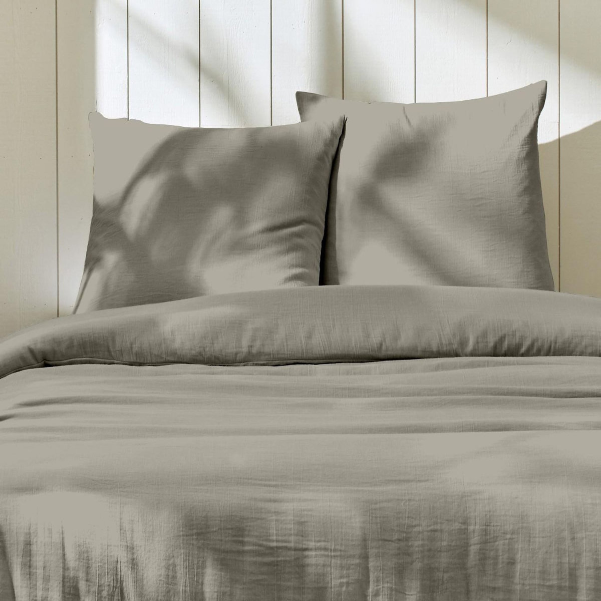 Home collection Parure housse de couette en gaze de coton - rose