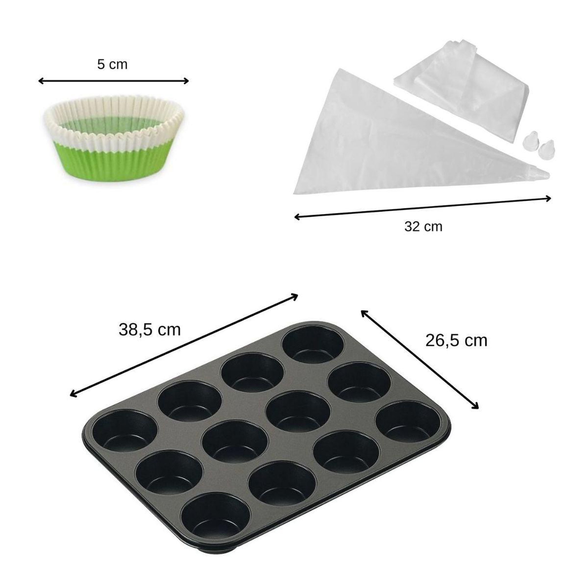 Voir la diapositive 3 : ZENKER Ensemble 3 pièces spécial muffins zenker
