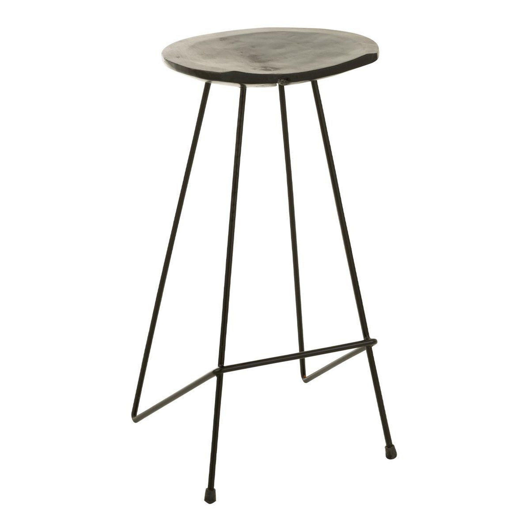 J-LINE Tabouret de bar en bois  winfred  70cm noir