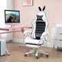 Voir la diapositive 2 : VINSETTO Chaise gaming fauteuil gamer inclinable réglable repose-pied rétractable oreilles de lapin amovibles noir blanc