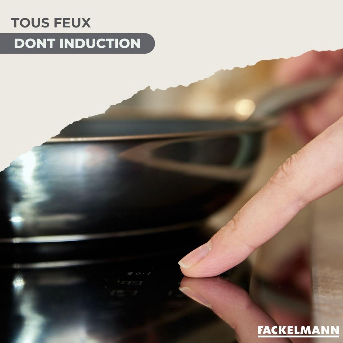 Fackelmann Set 1 poêle 20 cm 3 casseroles 12 16 20 cm, 3 faitouts 16, 20 et 24 cm en inox et 6 ustensiles RPET Fackelmann Geneva