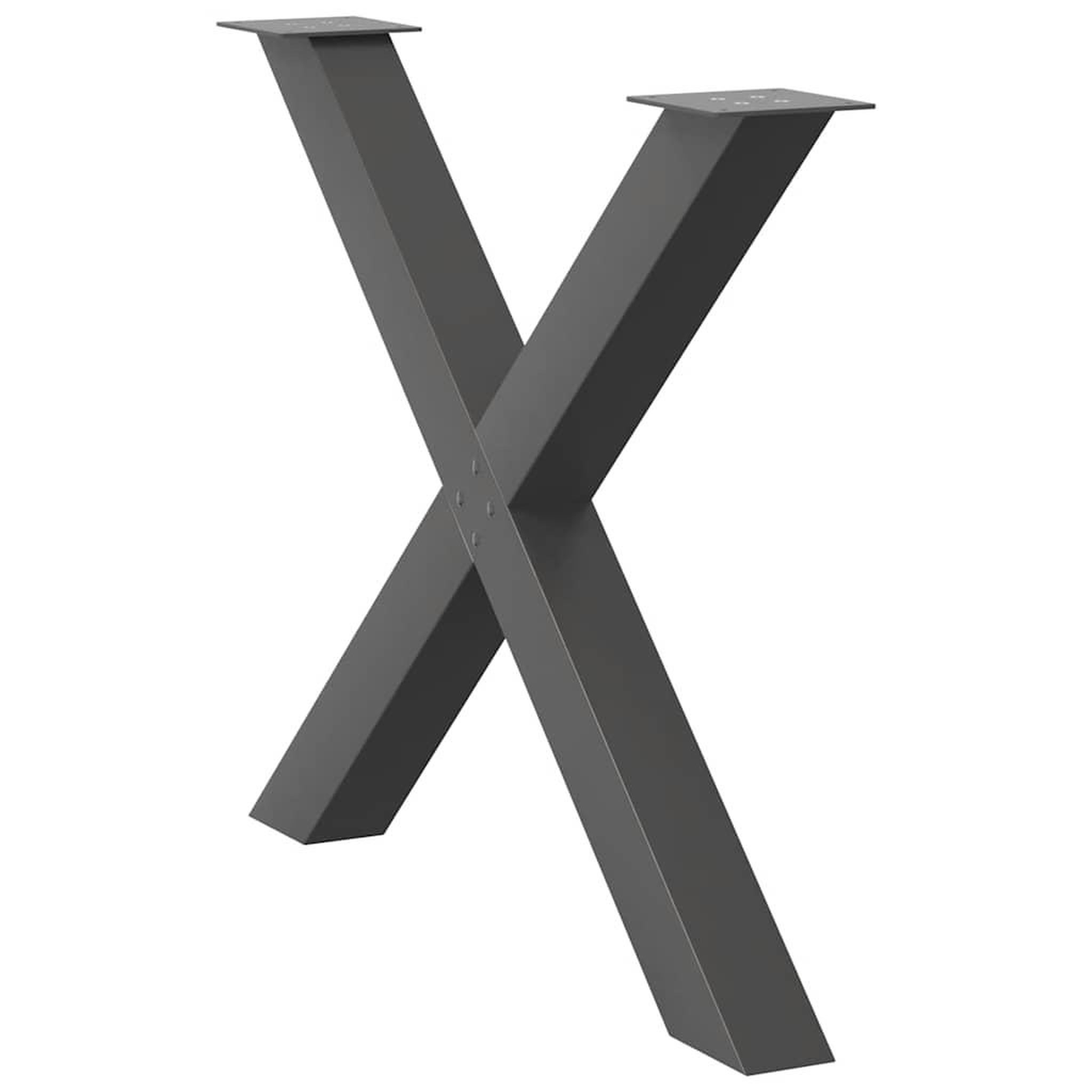 Voir la diapositive 4 : VIDAXL Pieds de table a manger forme de X 2 pcs 90x(72-73) cm acier