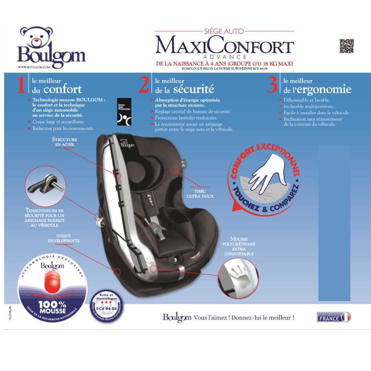 Boulgom 60546 - Siège auto Advances Groupe 0- 0+/1 - Noir