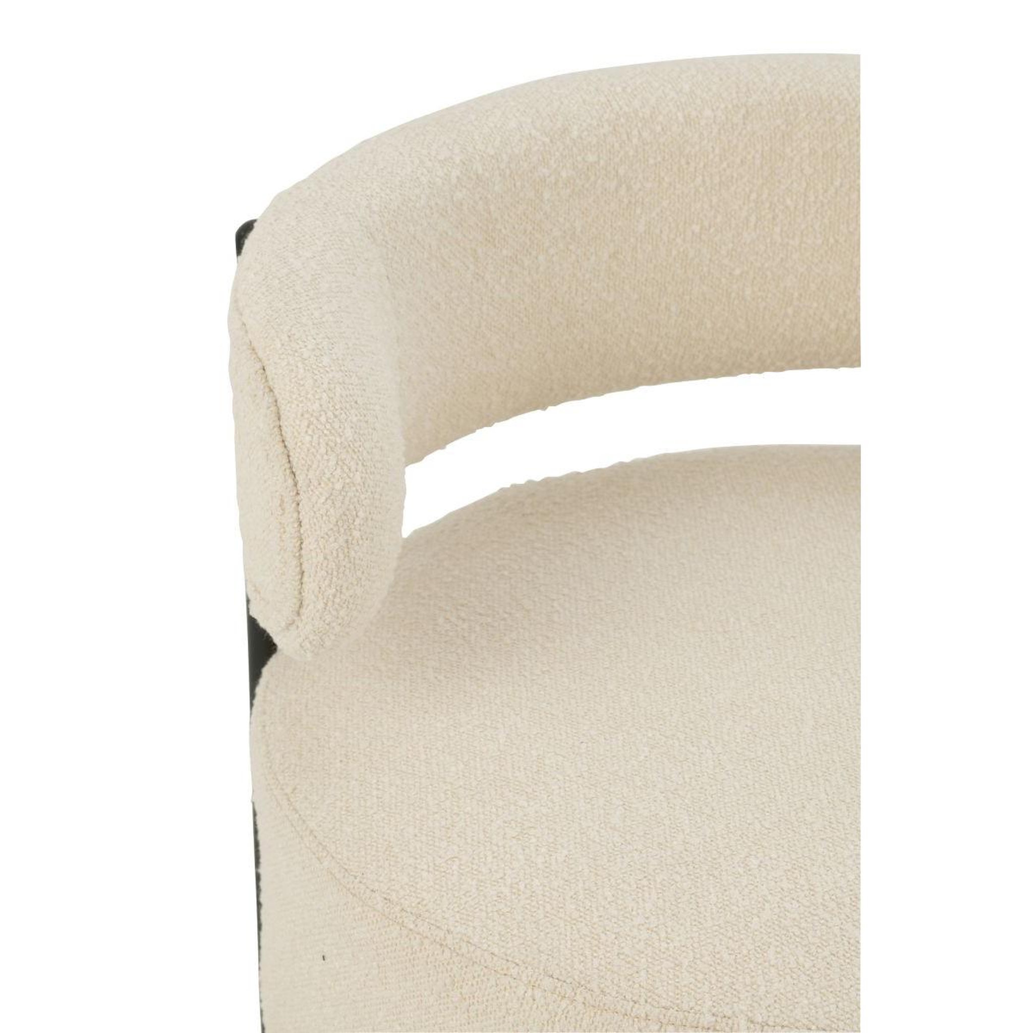 Voir la diapositive 5 : J-LINE Fauteuil lounge en tissu bouclé  aldo  67cm blanc