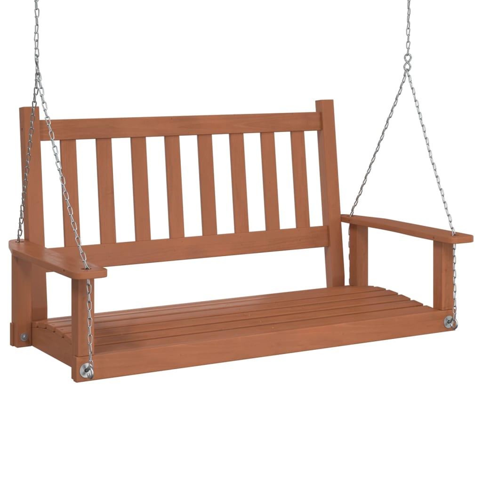 Voir la diapositive 2 : VIDAXL Banc de balançoire de jardin chaînes en metal bois massif sapin