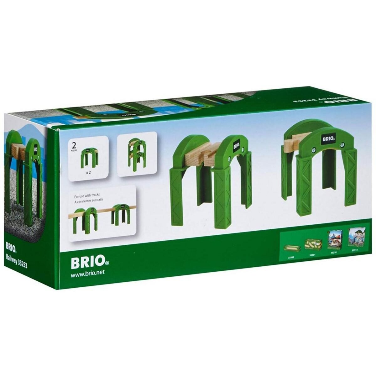 Brio 33253 Supports de pont empilables avec rail integre