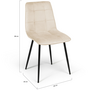 Voir la diapositive 5 : ID MARKET Lot de 6 chaises MILA en velours mix color terracotta x2, gris foncé x2 et beige x2