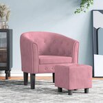 VIDAXL Fauteuil avec repose pied rose velours