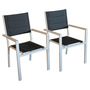 Voir la diapositive 3 : GIvex Lot de 8 fauteuils de jardin - Blanc et gris - ROMA
