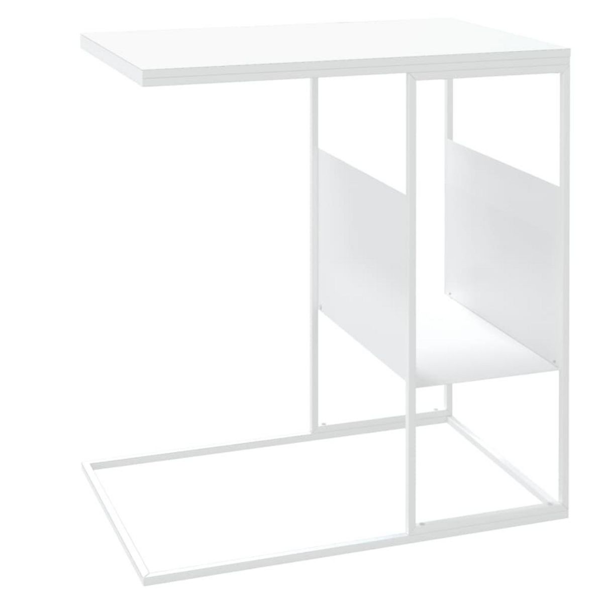 VIDAXL Table d'appoint Blanc 55x36x59,5 cm Bois d'ingenierie