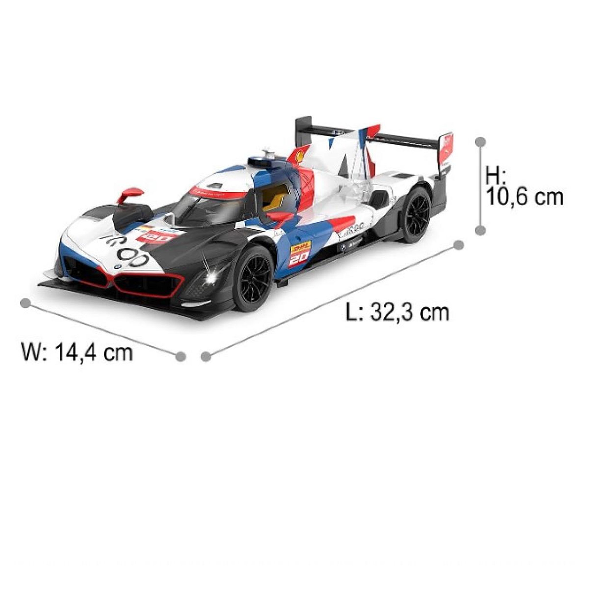 Voir la diapositive 2 : Jamara Voiture télécommandée BMW M Hybrid V8 LMDH 1:14 blanc 2,4GHz