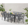 Voir la diapositive 5 : MARKET24 Table de jardin extensible 6 a 8 personnes - Structure et plateau en aluminium - L 180-240 x P 90 x H 75 cm