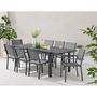 Voir la diapositive 5 : MARKET24 Table de jardin extensible 6 a 8 personnes - Structure et plateau en aluminium - L 180-240 x P 90 x H 75 cm