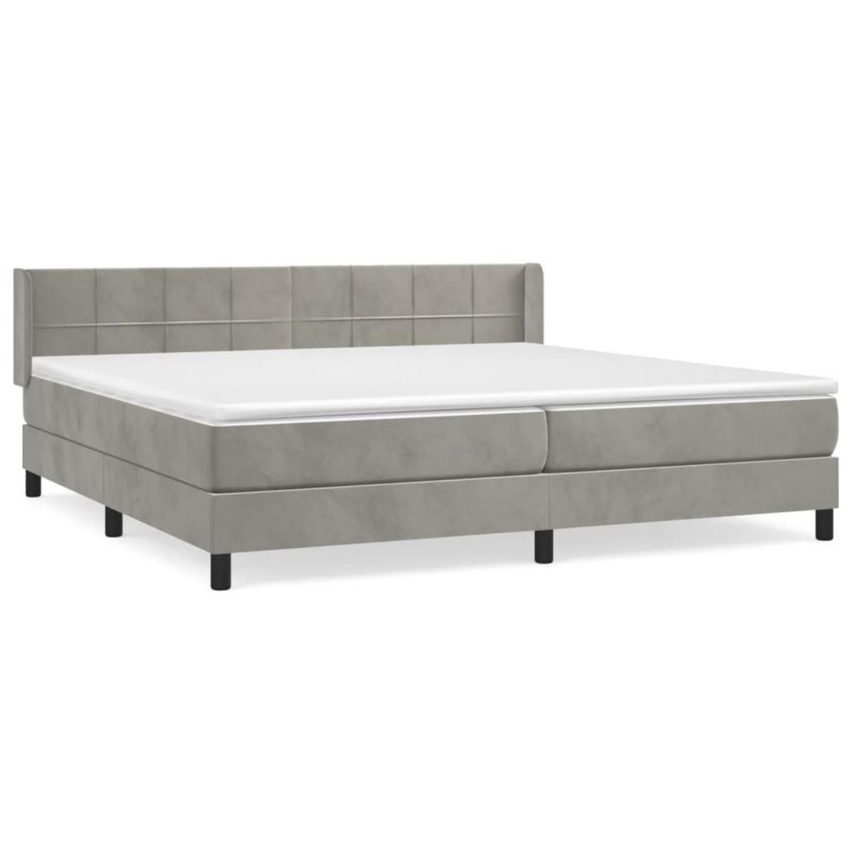 VIDAXL Sommier a lattes de lit et matelas Gris clair 200x200cm Velours