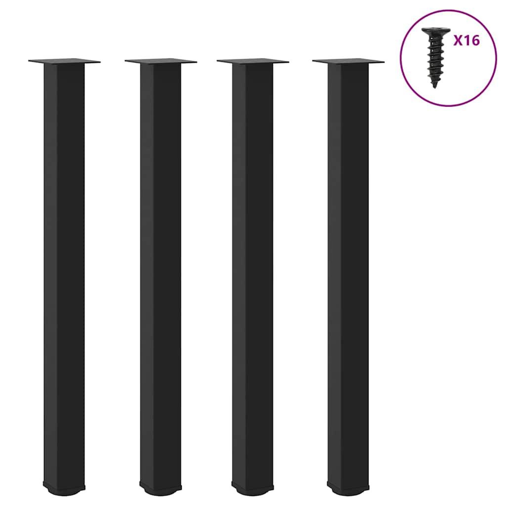 VIDAXL Pieds de table basse noir 4 pcs 110-112 cm acier