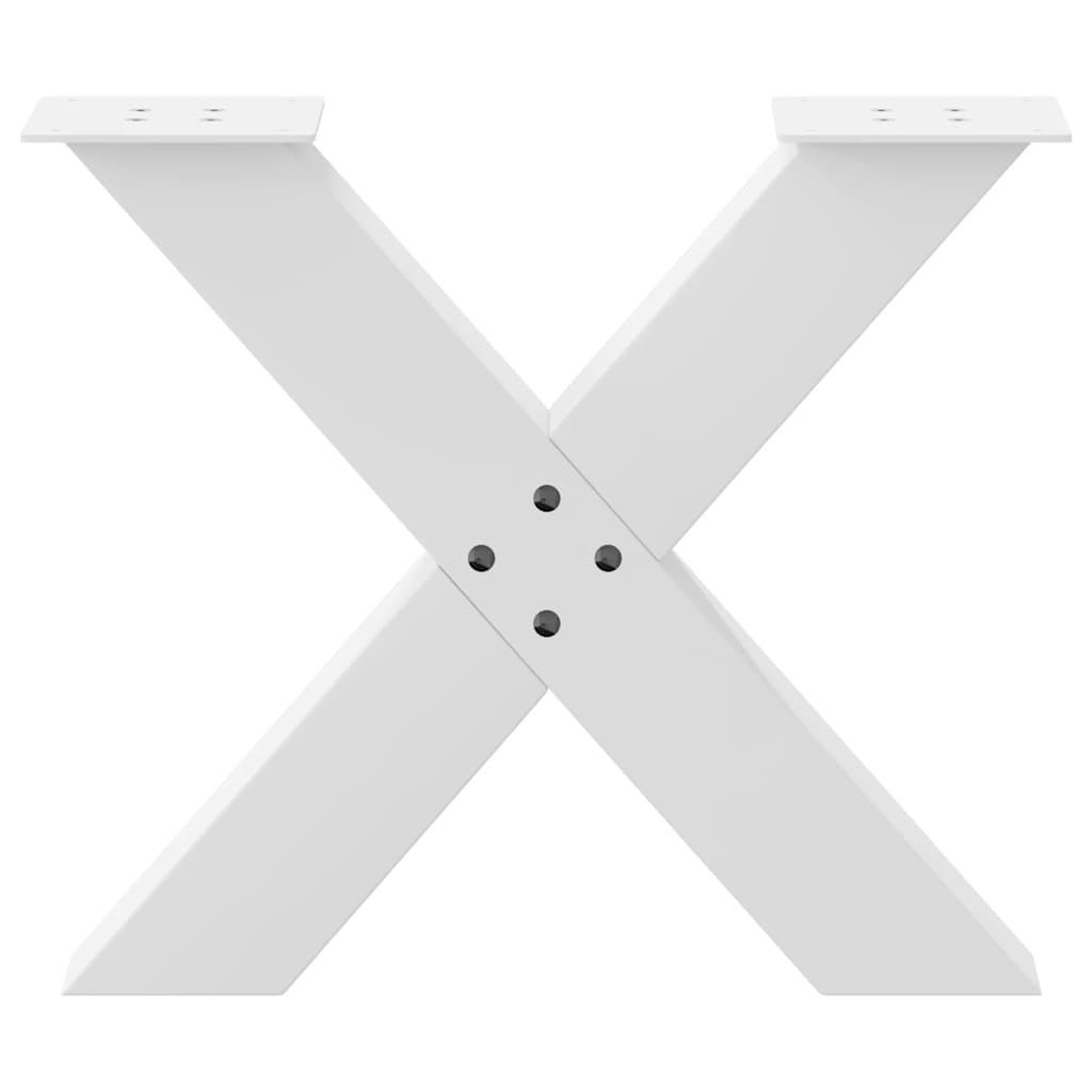 Voir la diapositive 5 : VIDAXL Pieds de table basse forme de X 2 pcs blanc 60x(42-43) cm acier