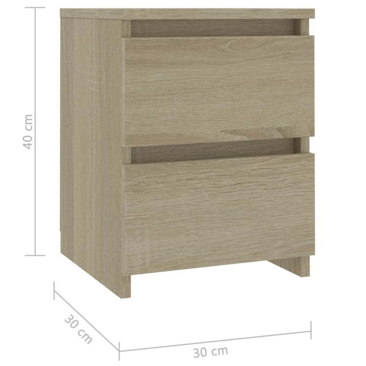 VIDAXL Table de chevet Chene sonoma 30x30x40 cm Bois d'ingenierie