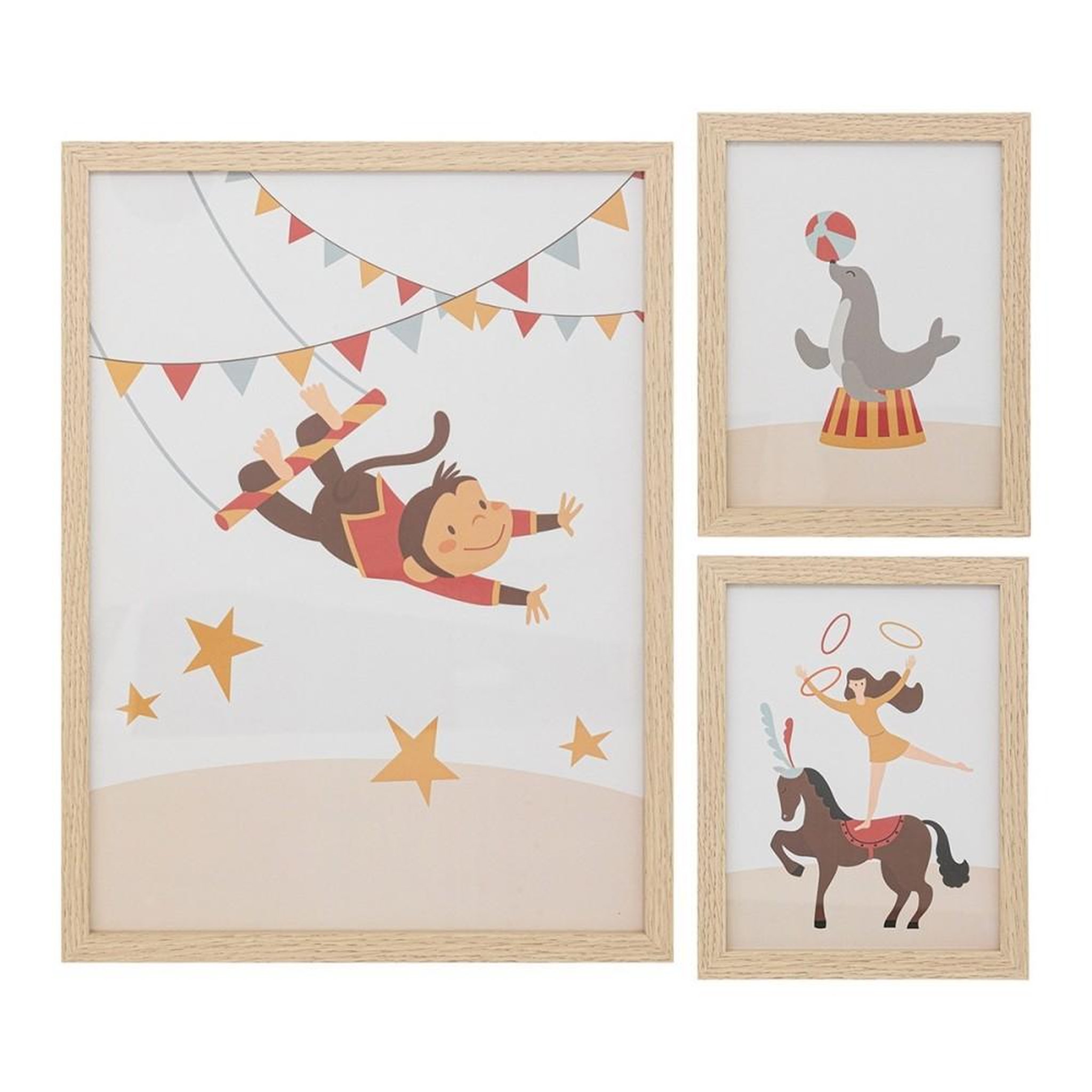 ATMOSPHERA Lot de 3 cadres déco Circus