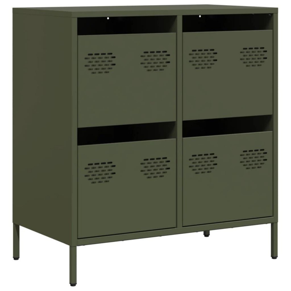 VIDAXL Buffet vert olive 68x39x73,5 cm acier lamine a froid