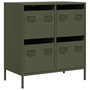 Voir la diapositive 2 : VIDAXL Buffet vert olive 68x39x73,5 cm acier lamine a froid