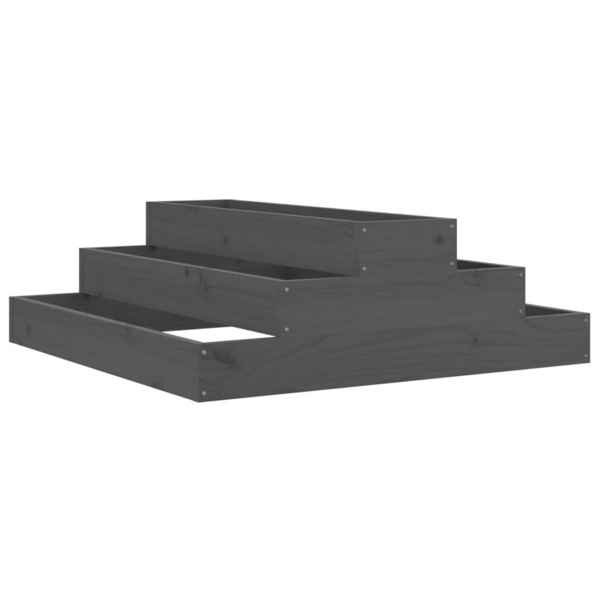 VIDAXL Jardiniere Gris 80x80x27 cm Bois massif de pin