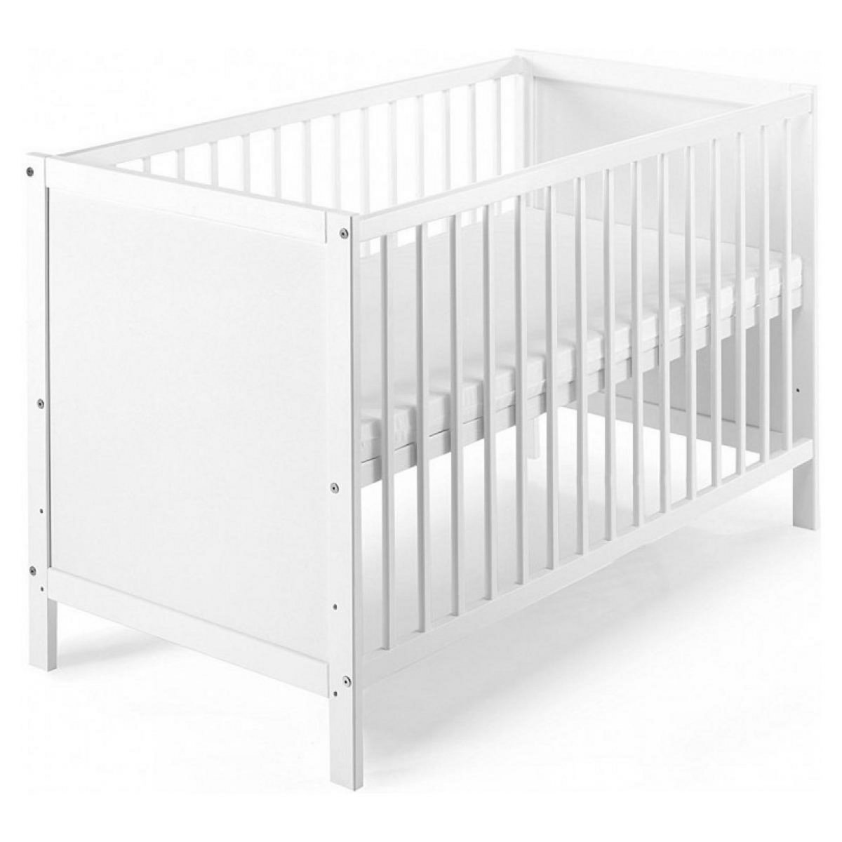SCHARDT Lit bébé à barreaux bois blanc Leo 60 Couchage 60x120 cm - L 124 x H 77 x P 65 cm