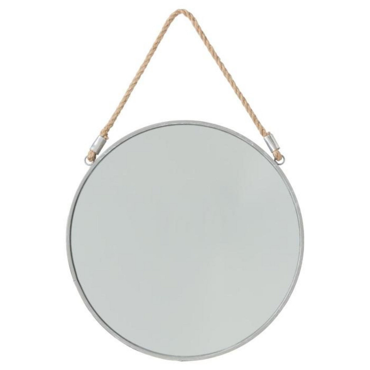 ATMOSPHERA Miroir à Suspendre en Métal  Rond  37cm Gris