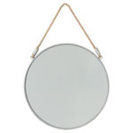 ATMOSPHERA Miroir à Suspendre en Métal  Rond  37cm Gris