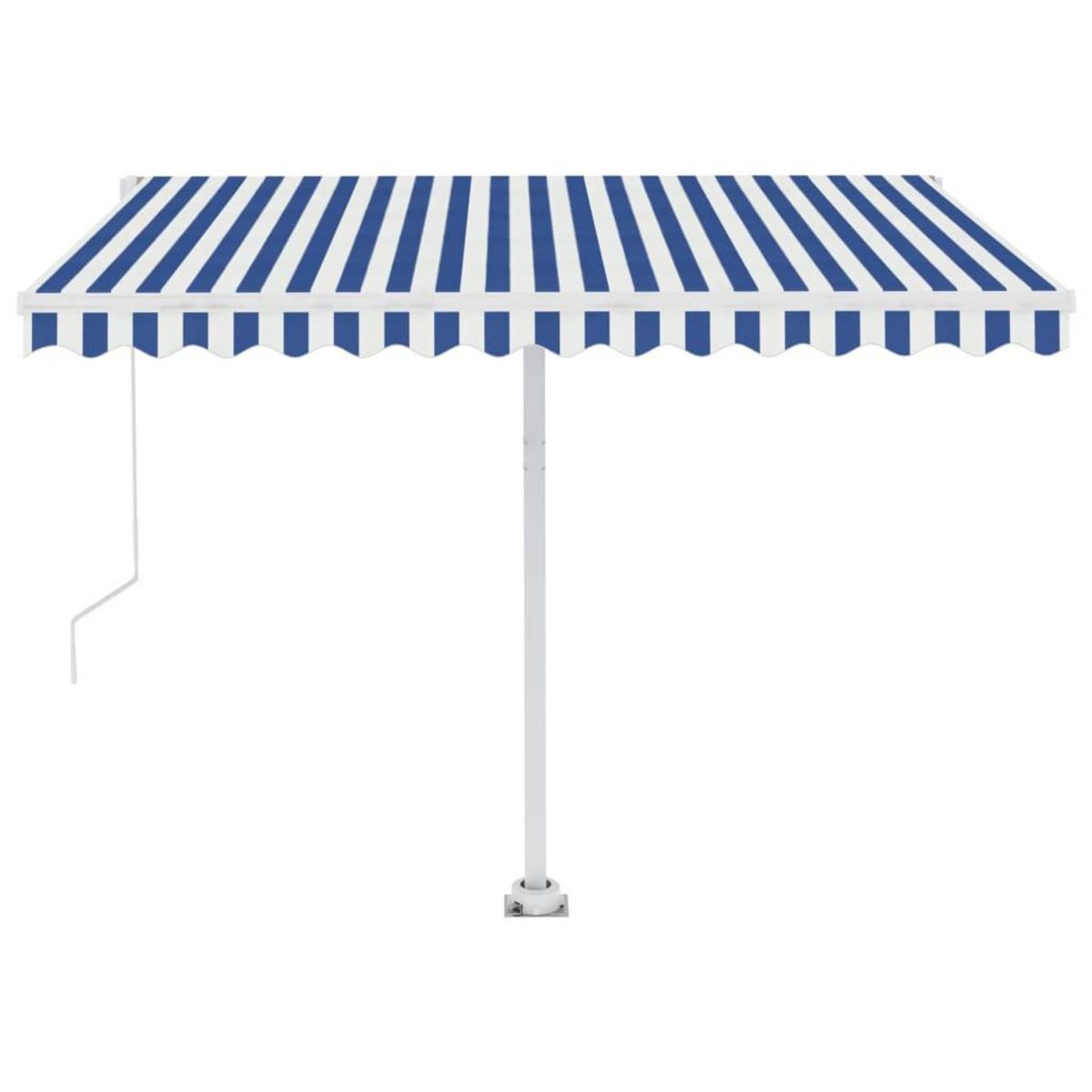 VIDAXL Auvent manuel retractable sur pied 300x250 cm Bleu/Blanc