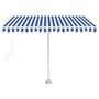 Voir la diapositive 5 : VIDAXL Auvent manuel retractable sur pied 300x250 cm Bleu/Blanc