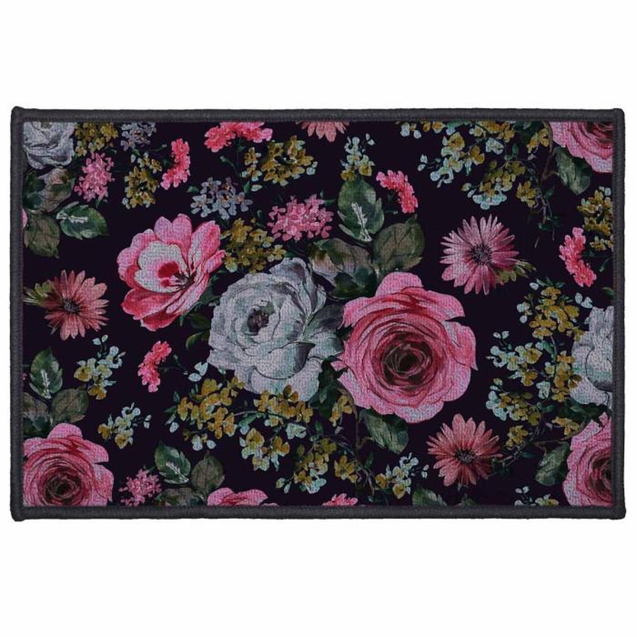 Voir la diapositive 1 : Paris Prix Tapis Déco  Flower Life  40x60cm Prune & Rose