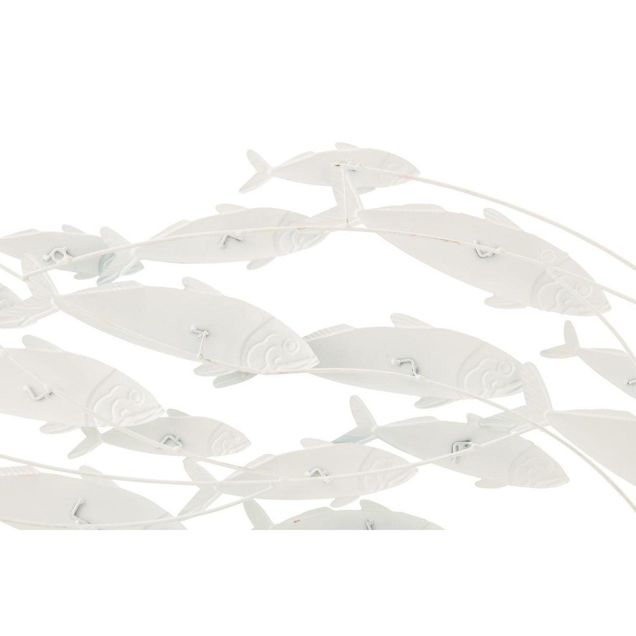 Voir la diapositive 2 : J-LINE Déco murale en métal  groupe de poissons  111cm bleu clair
