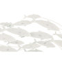 Voir la diapositive 2 : Paris Prix Déco Murale en Métal  Groupe de poissons  111cm Bleu Clair