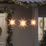 VIDAXL Lumieres de Noël avec LED 3 pcs pliable blanc