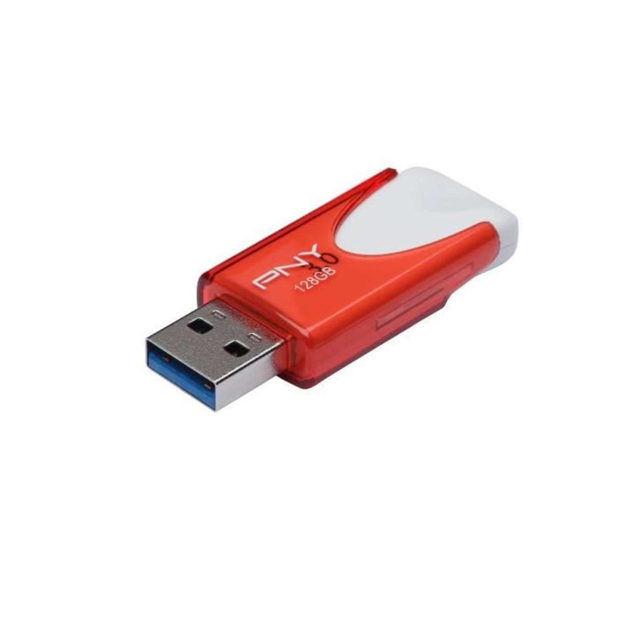 Voir la diapositive 2 : PNY Clé USB 128 Go USB 3.0 Type-A PNY Attaché 4 rouge et blanche, jusqu'à 80 Mo/s