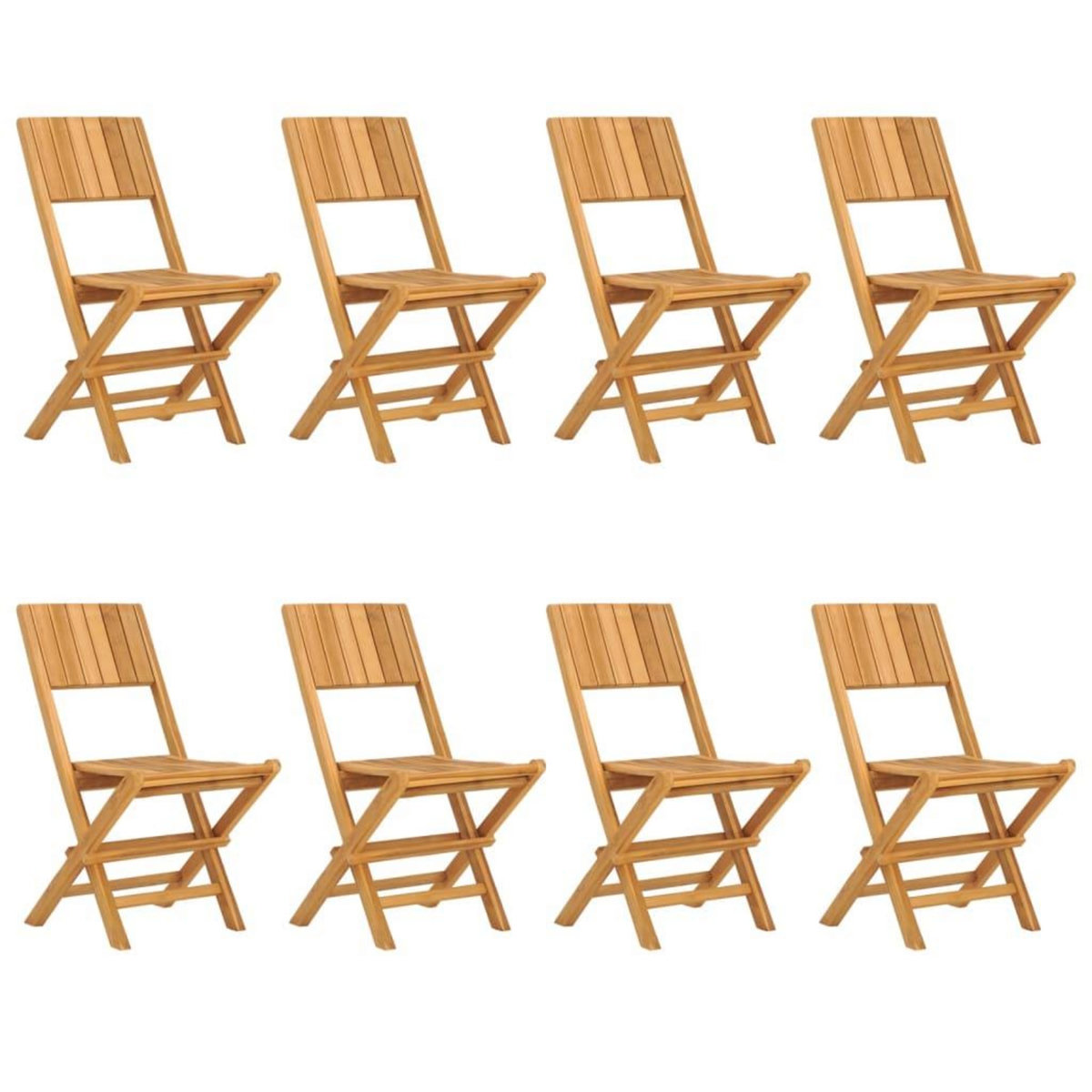 VIDAXL Chaises de jardin pliantes lot de 8 47x61x90cm bois massif teck