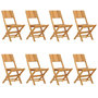 Voir la diapositive 2 : VIDAXL Chaises de jardin pliantes lot de 8 47x61x90cm bois massif teck