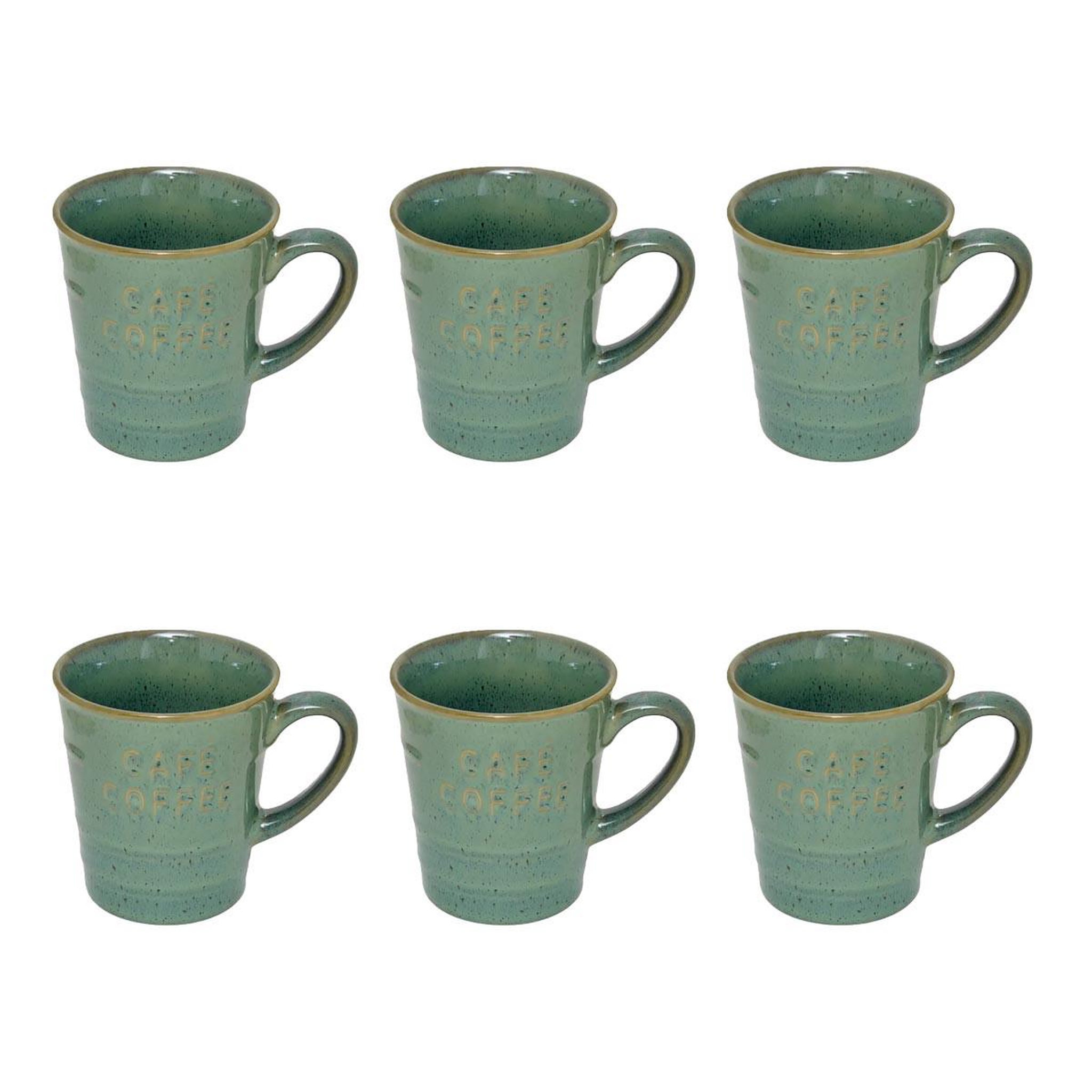 SECRET DE GOURMET Lot de 6 mugs à café  joel  20cl vert