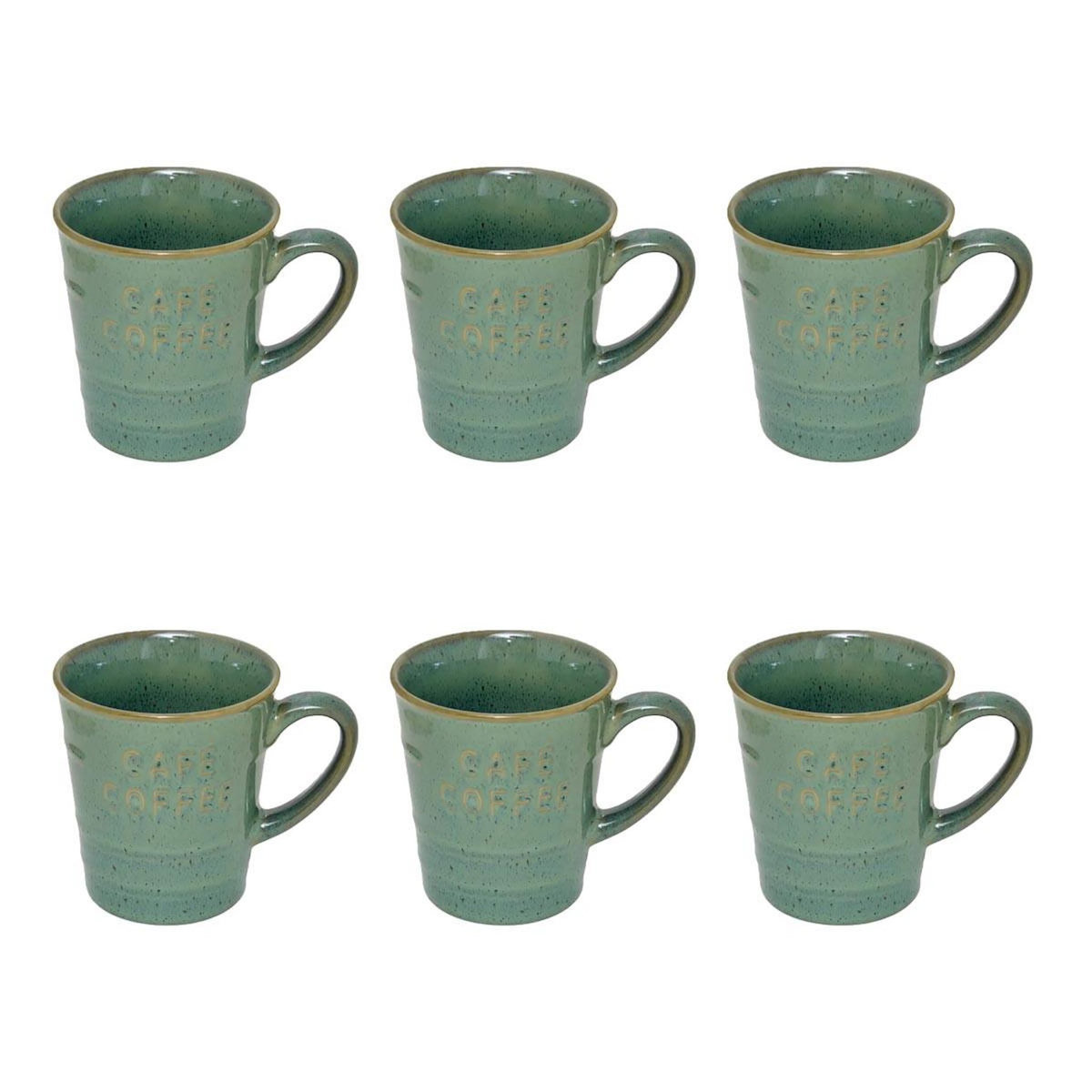 SECRET DE GOURMET Lot de 6 Mugs à Café  Joel  20cl Vert