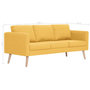 Voir la diapositive 6 : VIDAXL Canape a 3 places Tissu Jaune