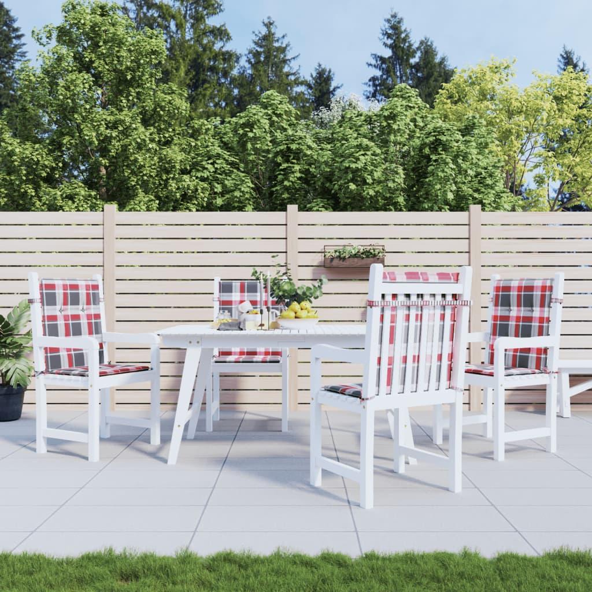 VIDAXL Coussins de chaise de jardin a dossier bas lot de 4