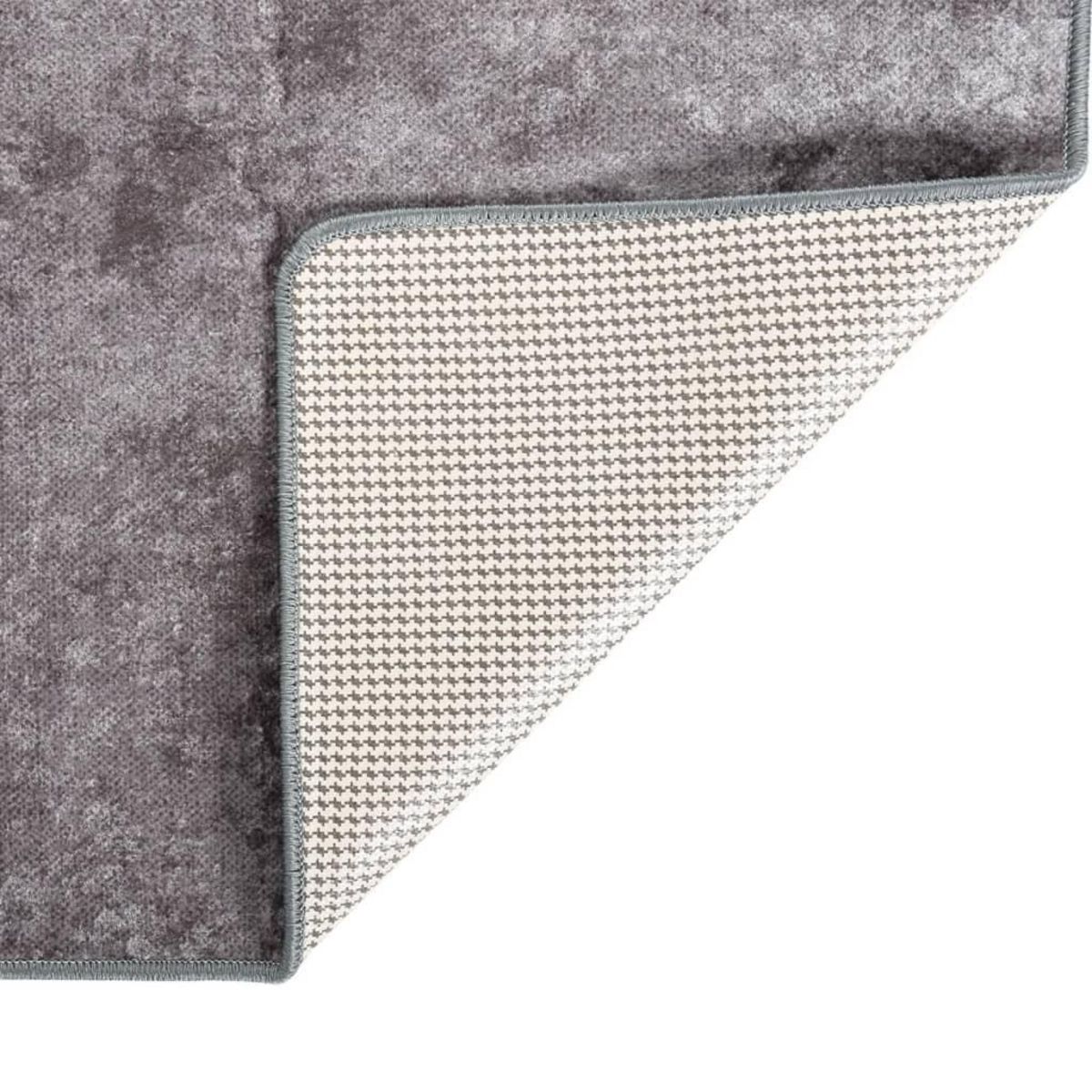 VIDAXL Tapis lavable gris 150x230 cm antiderapant