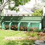Voir la diapositive 2 : OUTSUNNY Mini serre de jardin mini serre à tomates 4 x 1 x 0,8 m 4 portes zippées acier PE haute densité 140 g/m² vert