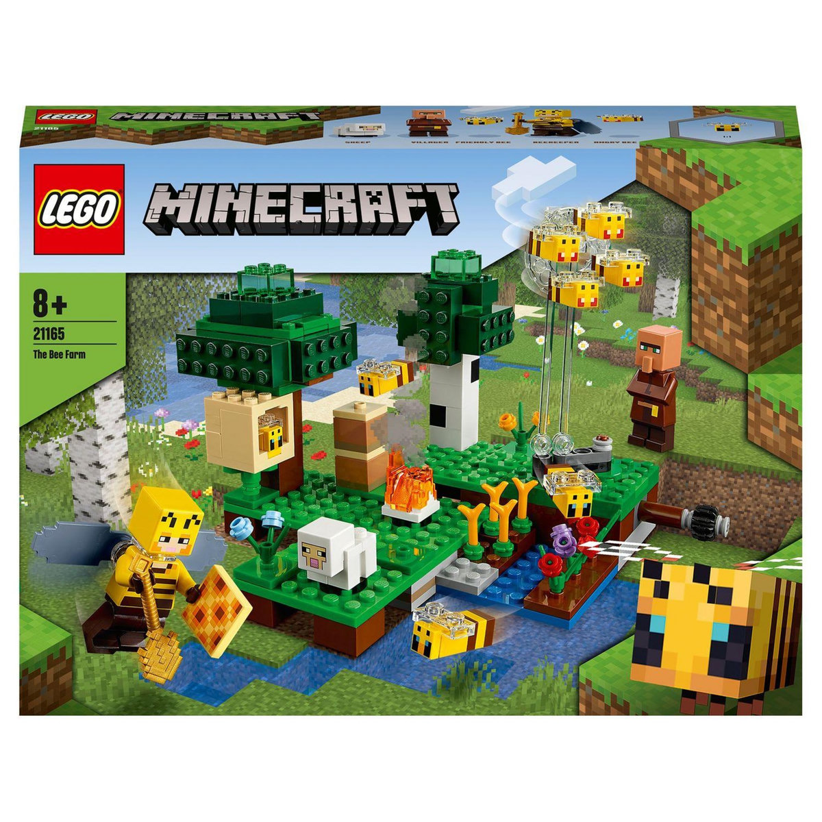 LEGO Minecraft 21165 La Ruche, Jouet avec Figurines de Mouton, d'Abeilles et Villageois